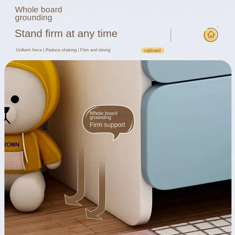 Modern Nightstand with Double Drawers Cute Kid's Bedside Table Multi-Functional White Cabinet for Girls' Bedrooms