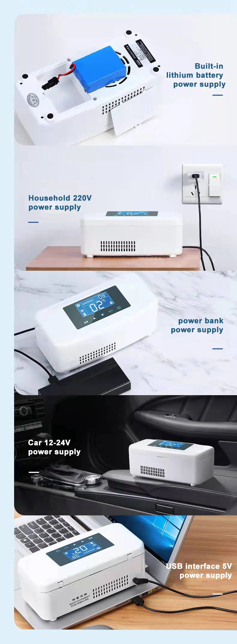 Portable Household Insulin Cooler Case Car Small Refrigerator Mini Cold Boxes Mini Drug Constant Temperature Refrigerator