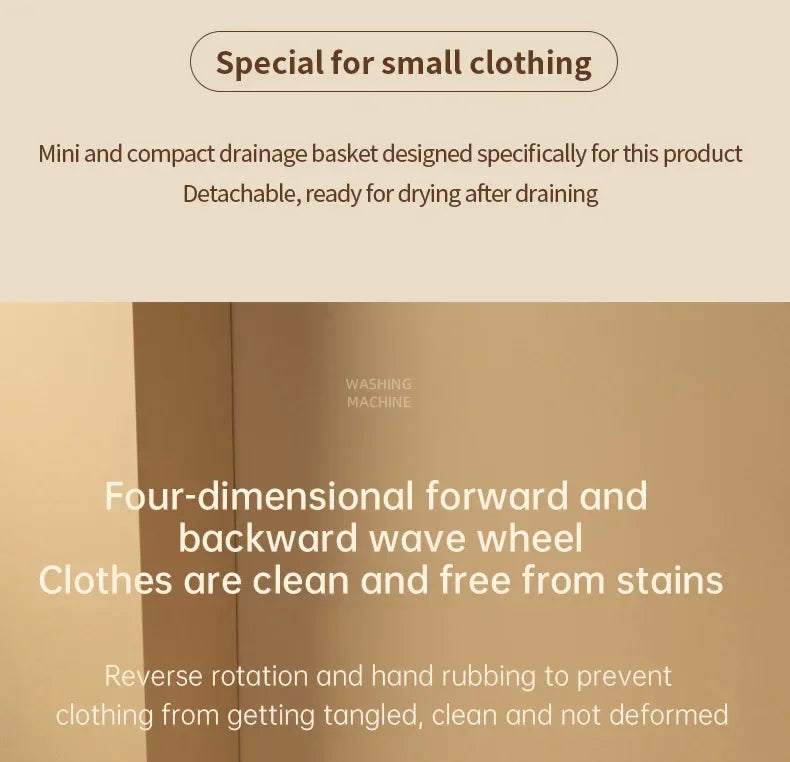 Folding Portable Washing Machine Big Capacity with Clothes Spin Dryer Bucket Travel Socks Underwear Panties Washing Machine