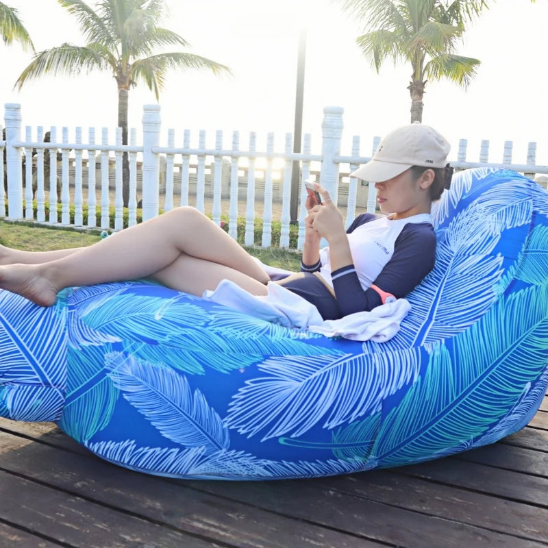 New Inflatable Lounge Chair, Outdoor Inflatable Sofa, Inflatable Hammock, Suitable for Camping, Beach, Tanning, Etc