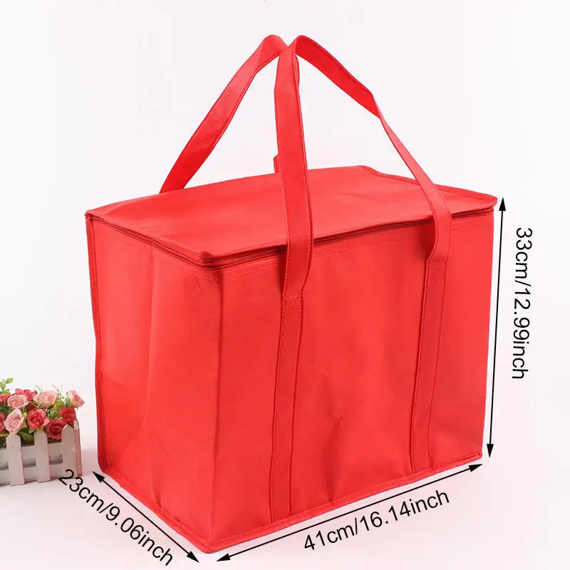 Insulated-Thermal Cooler Bag Insulation To Keep Cold Large Capacity Portable Lunch Bag Zip Picnic Camping Food Bag Grocery Bag
