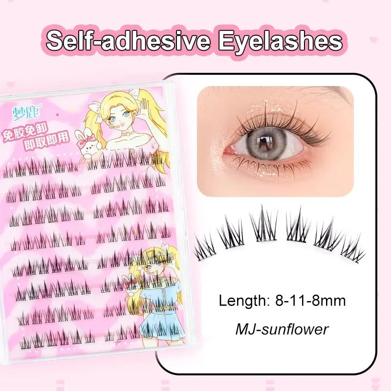 Natural Look Self Adhesive Eyelashes Clusters No Glue Needed Individual Lashes Reusable Soft Lash Extensions For Beginners Easy
