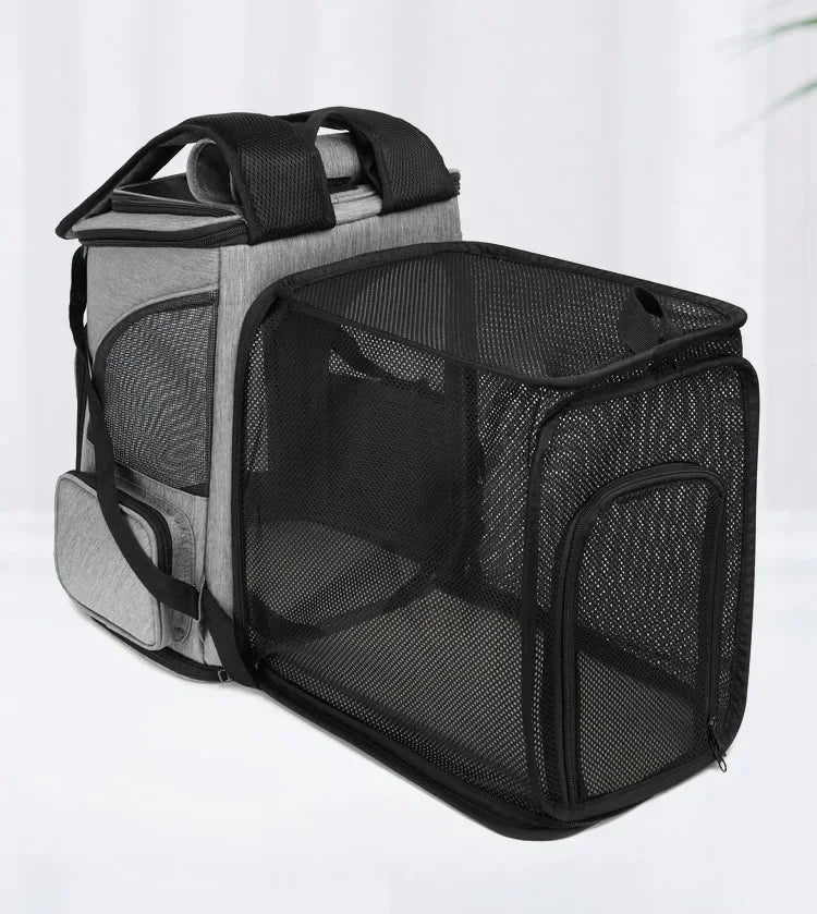 Breathable Pet Cat Carrier Backpack Foldable Expandable Large Capacity Creative Transport Travel Bag for Cats Dogs