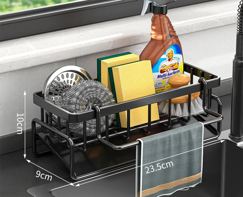 Carbon steel Kitchen Shelf Rag Storage Drainage Shelf Storage Rack Home Spice Sink Drainage dish drying rack Kitchen Accessories