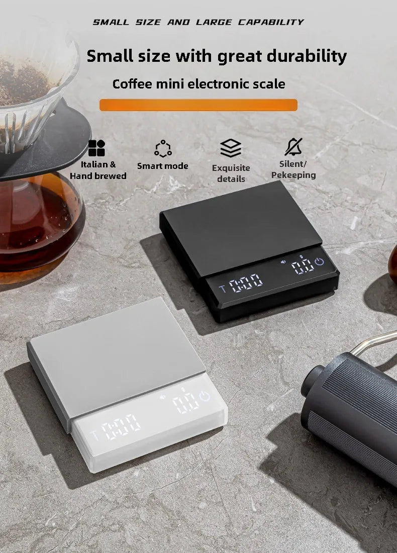 Digital Coffee Scale mini Usb digital Rechargeable coffee scal Espresso Scales kitchen High-Precision weight electronic scale