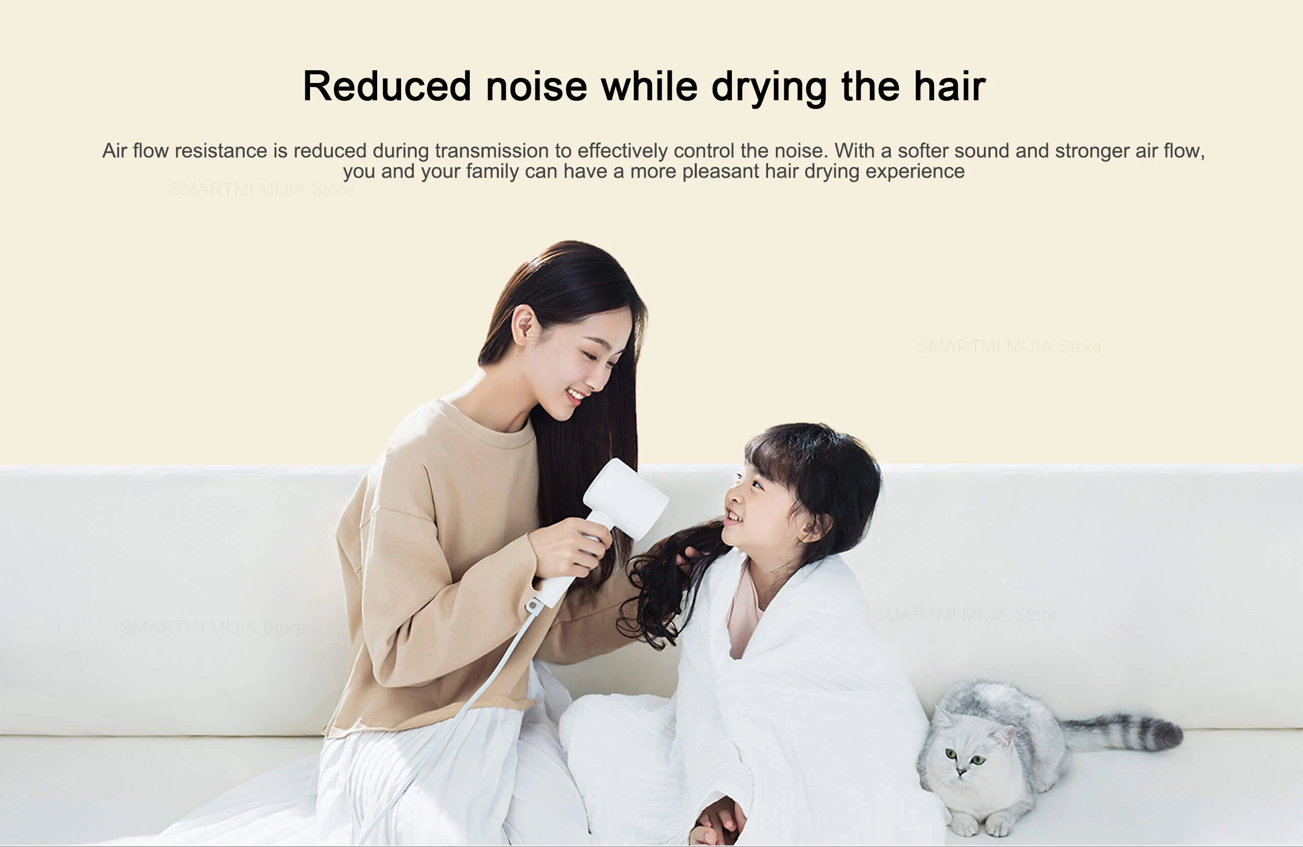 XIAOMI MIJIA Negative Ionic Hair Dryer H300,Constant temperature 57°C,Professional 1600W Blow Dryer,220V CN Version With Adapter