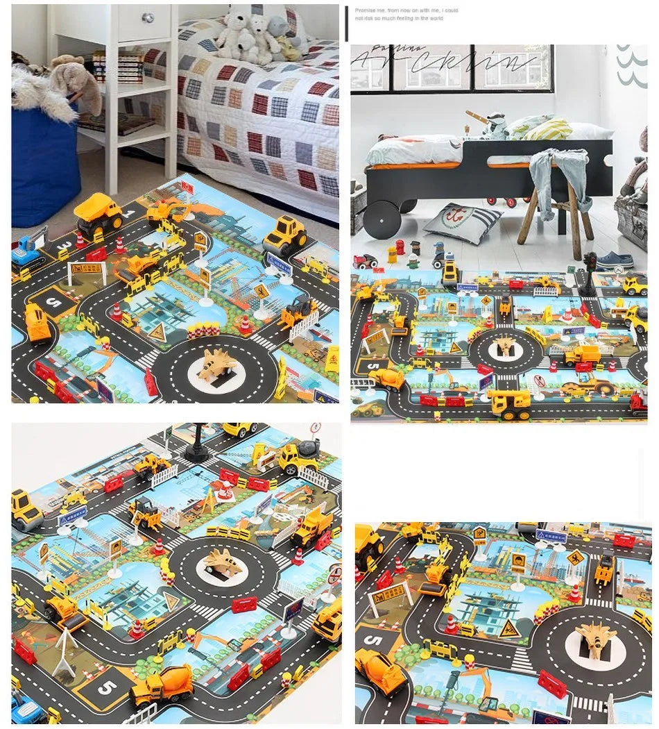 130*100cm Baby Crawling Mat for Children Cartoons Traffic Rug Indoor Toys City Road Carpet Kids Game Little Girl and Boy Playmat