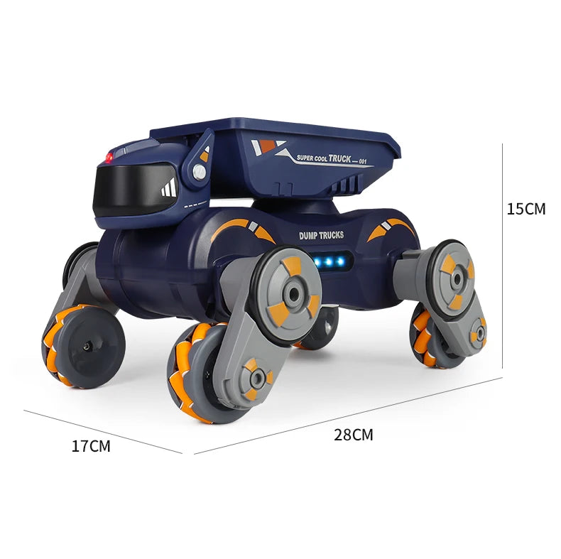 Rc Stunt Car 8-Wheel Mechanical Robot Dog with Lights Spray for Kids Remote Gesture Sensing Control Electronic Pet Toy Car