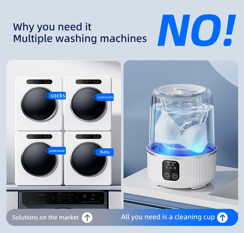 Mini Portable Wireless Washing Machine for Cup Underwear Socks Household Travel Underwear Special Charging Washing Machine