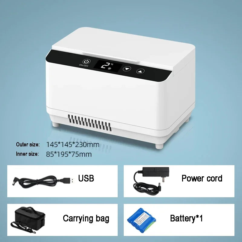 Double Layer Large Capacity Insulin Cooling Box With Carrying Bag Rechargeable LED Touch Insulin Medicine Refrigeration for Car