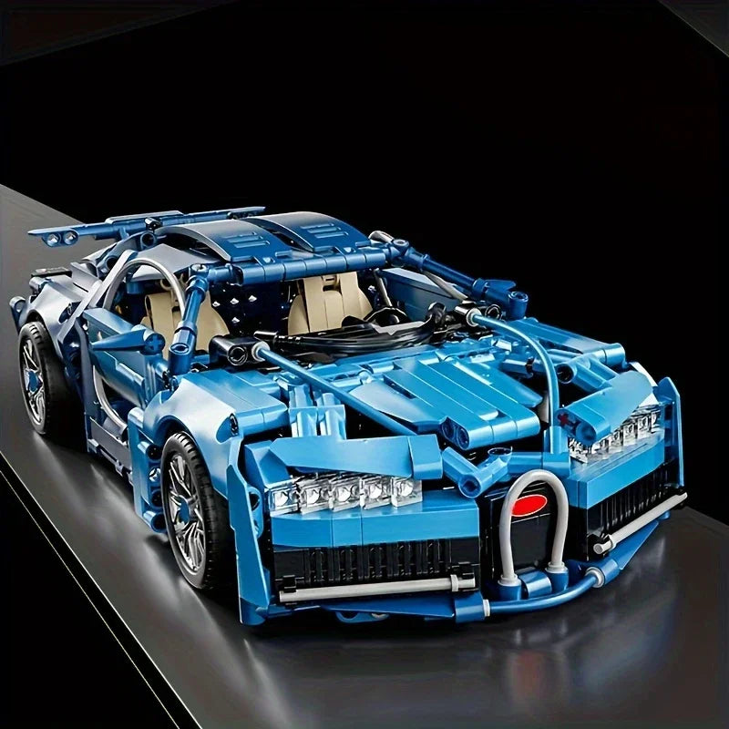 1690 Pieces Blue Sports Car Toy Model - Fashion Design, Cultivate Creativity and Hands-On Ability, Suitable for Daily Entertainment