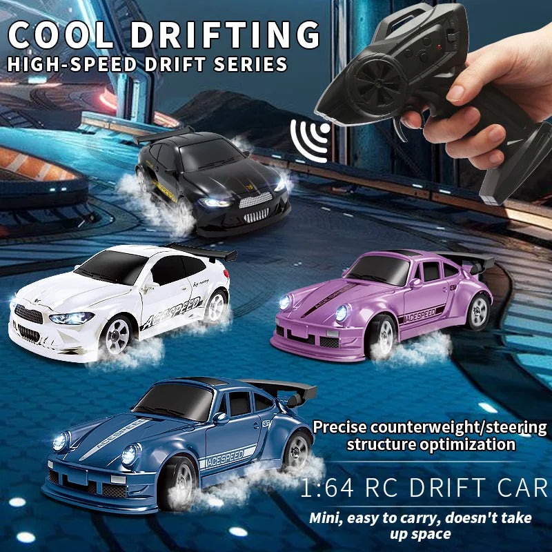1/64 RC Car Four-Wheel Drive Remote Control Desktop Stunt Car Full Proportions Mini Racing Drift Car Toy Model Boy Gift