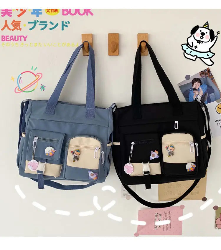 Waterproof Canvas Women Handbags Shoulder Bag Nylon Ladies Messenger Bag Oxford Crossbody Bags Tote Book Bags for Girls Satchels