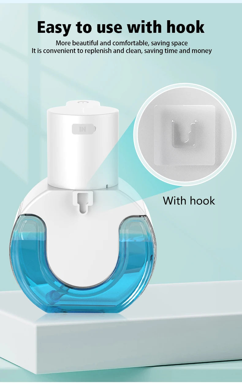 Soap Dispensers Touchless Automatic Foam Bathroom Smart Washing Hand Machine with USB Charging White High Quality ABS Material