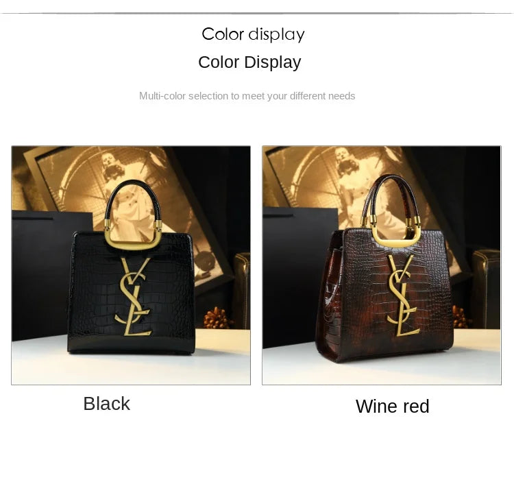High-grade light luxury handbag 2024 new autumn and winter fashion Tote bag women's crocodile print single shoulder crossbodybag