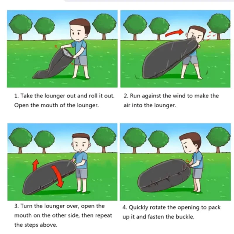 New style lazy inflatable sofa, outdoor beach sleeping bag, inflatable bed, convenient air sofa for camping, picnic, and outing