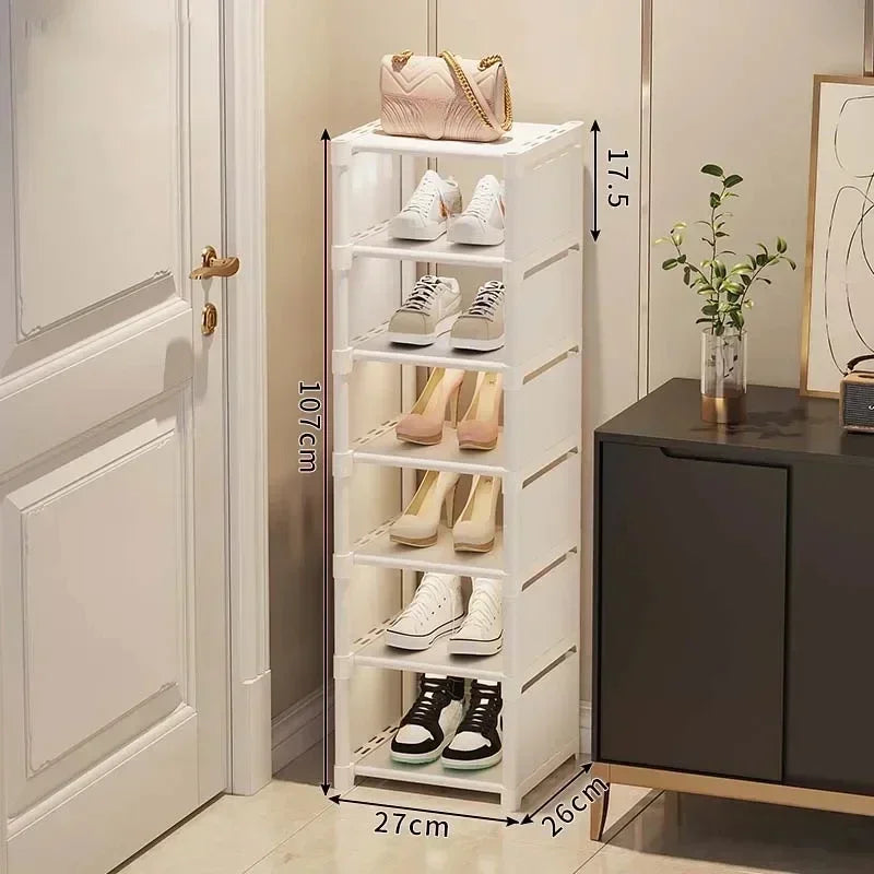 Multilayer Storage Cabinet for Doorway Shoe Shelf for Home Dustproof Shoe Organizer for Entryway Rental Apartment Easy Assembly