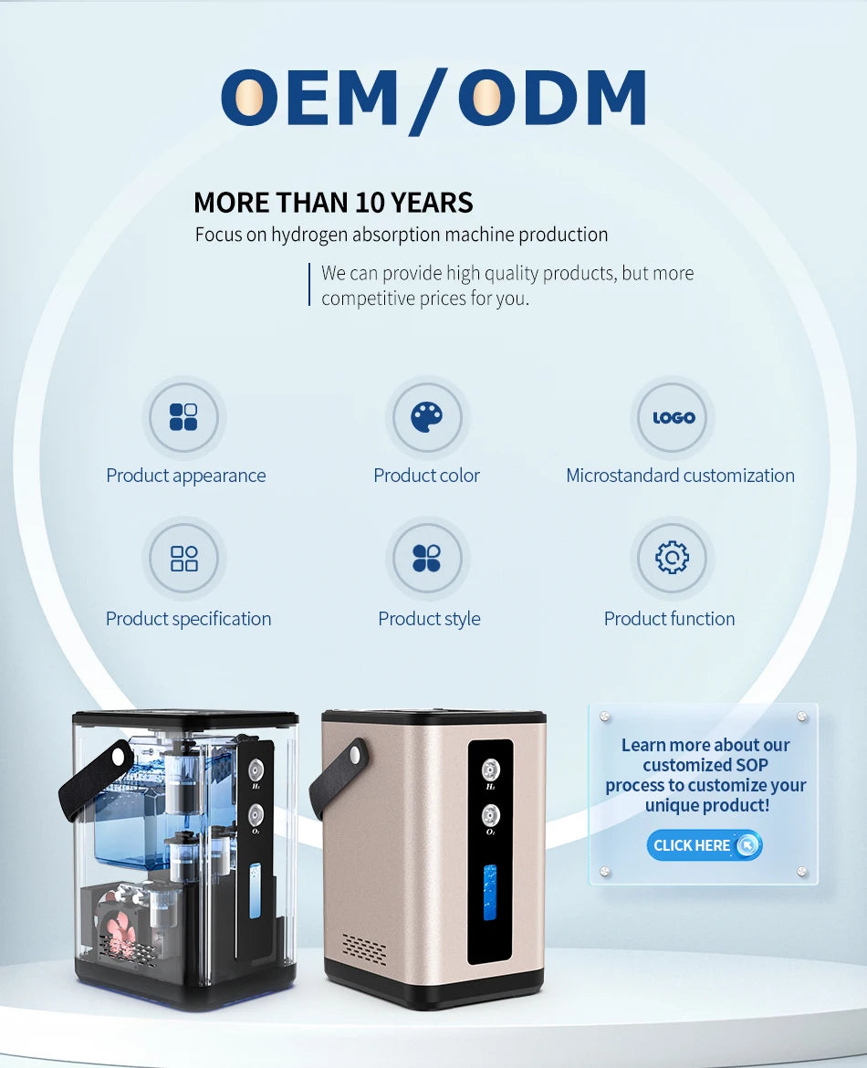 Portable Hydrogen Generator H2 Inhalation Machine 450ML Home Use Hydrogen Water Maker Hydrogen Molecule Wellness Free Backpack