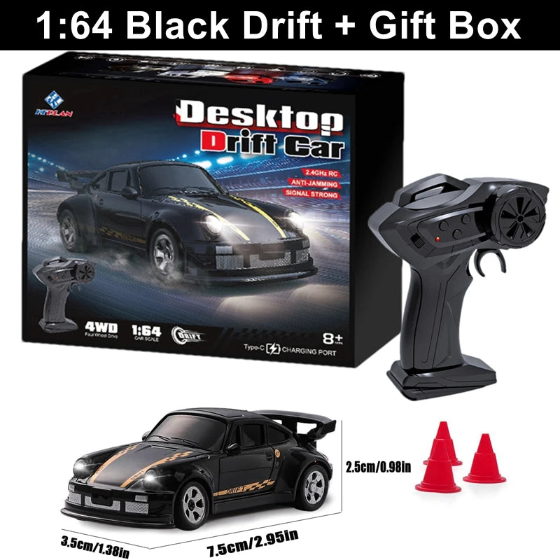 1/64 2.4G High speed Drift Rc Car 4WD Remote Control Car Four Wheel Drive Radio Controlled Mini RTR Racing Model Boy Toy Gift