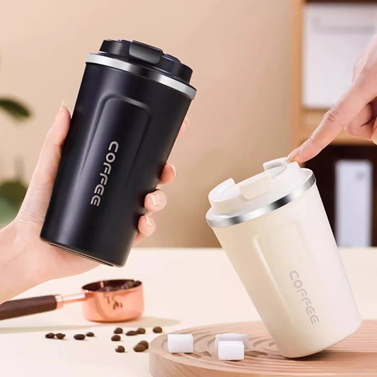 WORTHBUY 510ML 304 Stainless Steel Thermos Water Cup Portable Tumbler Leak-proof Drinkware Double Wall Insulated Coffee Mug