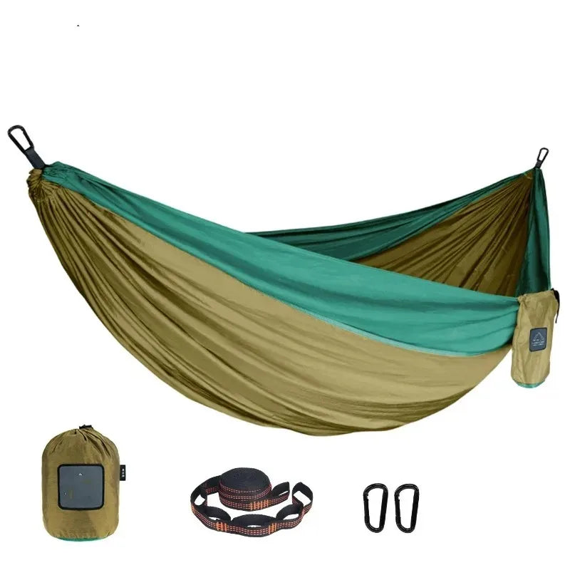 Hammock Outdoor Anti-rollover Parachute Fabric Nylon Double Swing Outdoor Camping Hammock Dormitory Picnic Outdoor