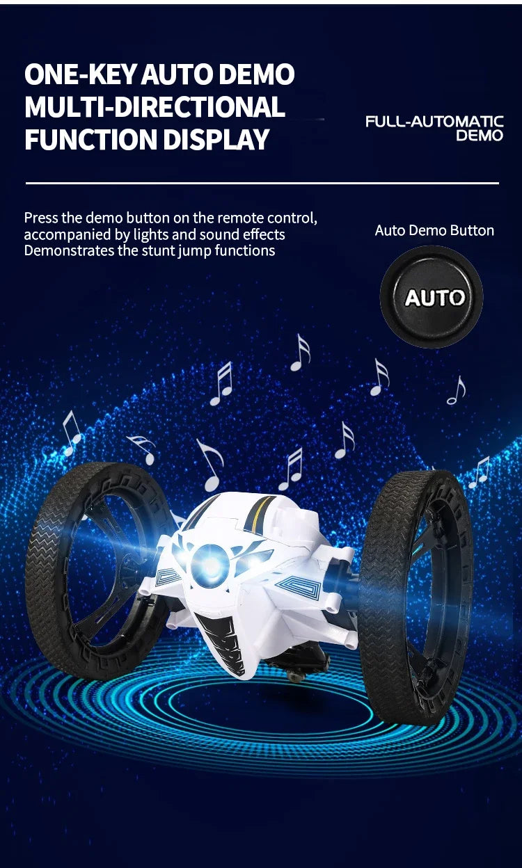 RC Stunt Car With Wifi Hd Camera Bounce Car Flexible Wheels Rotation Led Light Remote Control Jumping Vehicle Toy Gift Q207