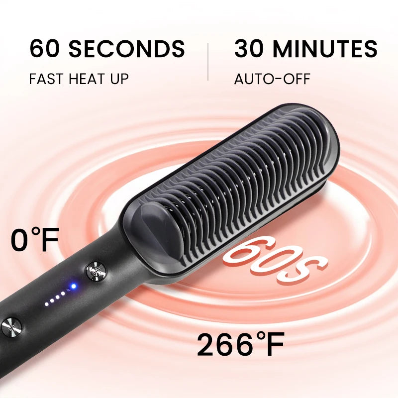 KSKIN Hot Sale Hair Straightener 2 in 1 Brush Multifunctional Professional Hair Flat Iron Hair Comb