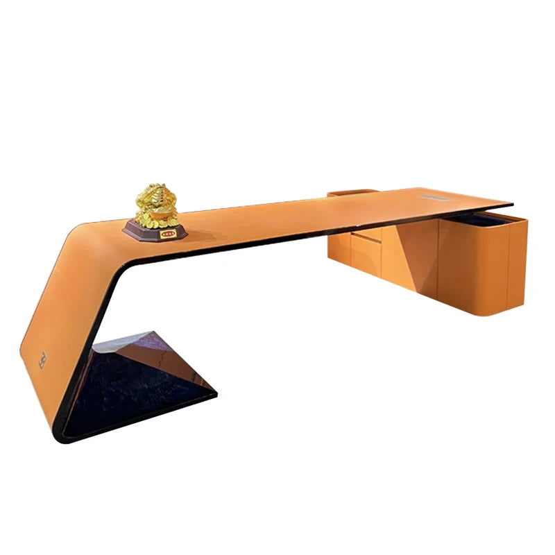 L Shape Hutch Office Table Modern Luxury Drawers Writing Standing Desks Organizer Conference Workstation Escritorio Furniture