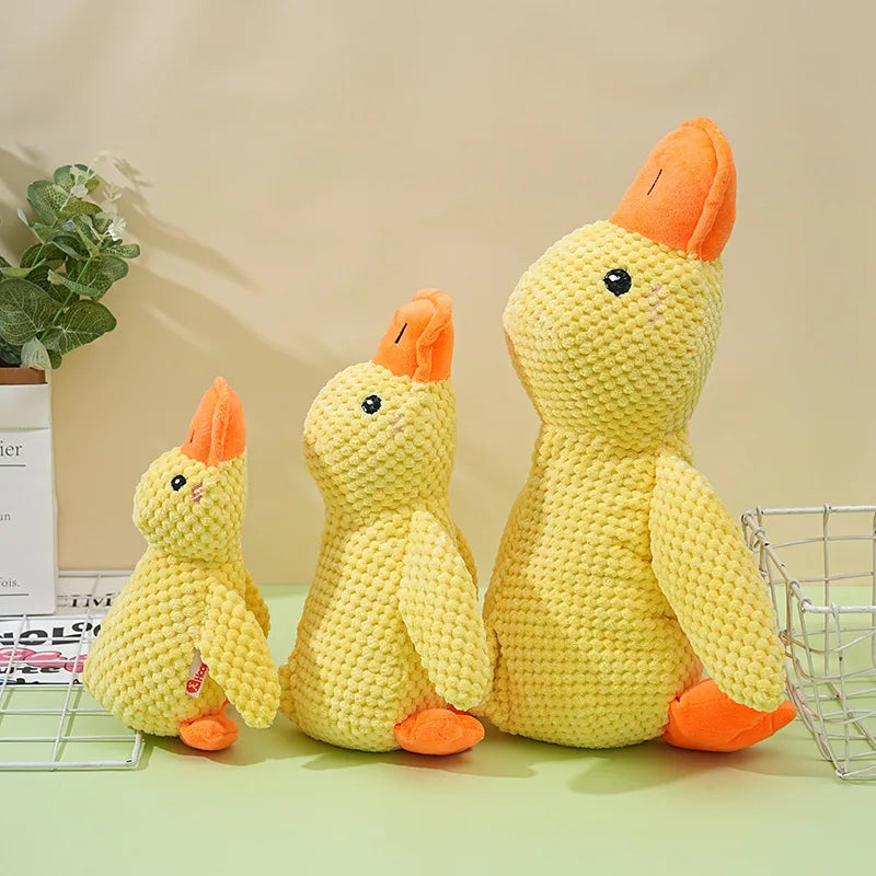 Plush Companion Sleeping Duck Dog Toys for Small Large Dogs Bite Resistant Teeth Grinding Sound Relief Duck Sound Toy