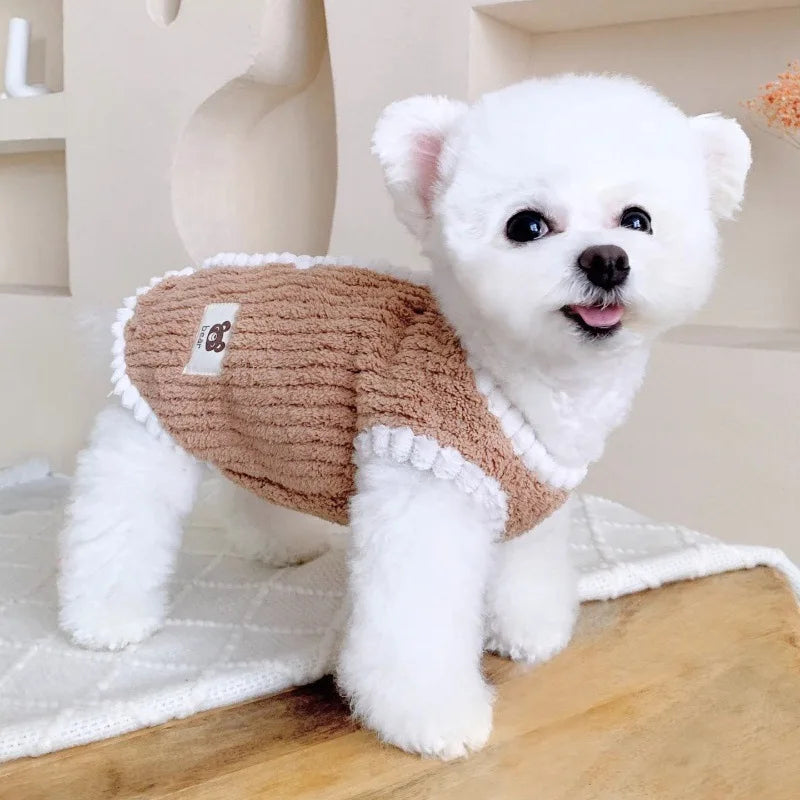 Soft Fleece Dog Jacket Winter Dog Clothes Chihuahua Pet Coat French Bulldog Vest Dog Apparel for Small Dogs Puppy Warm Clothes