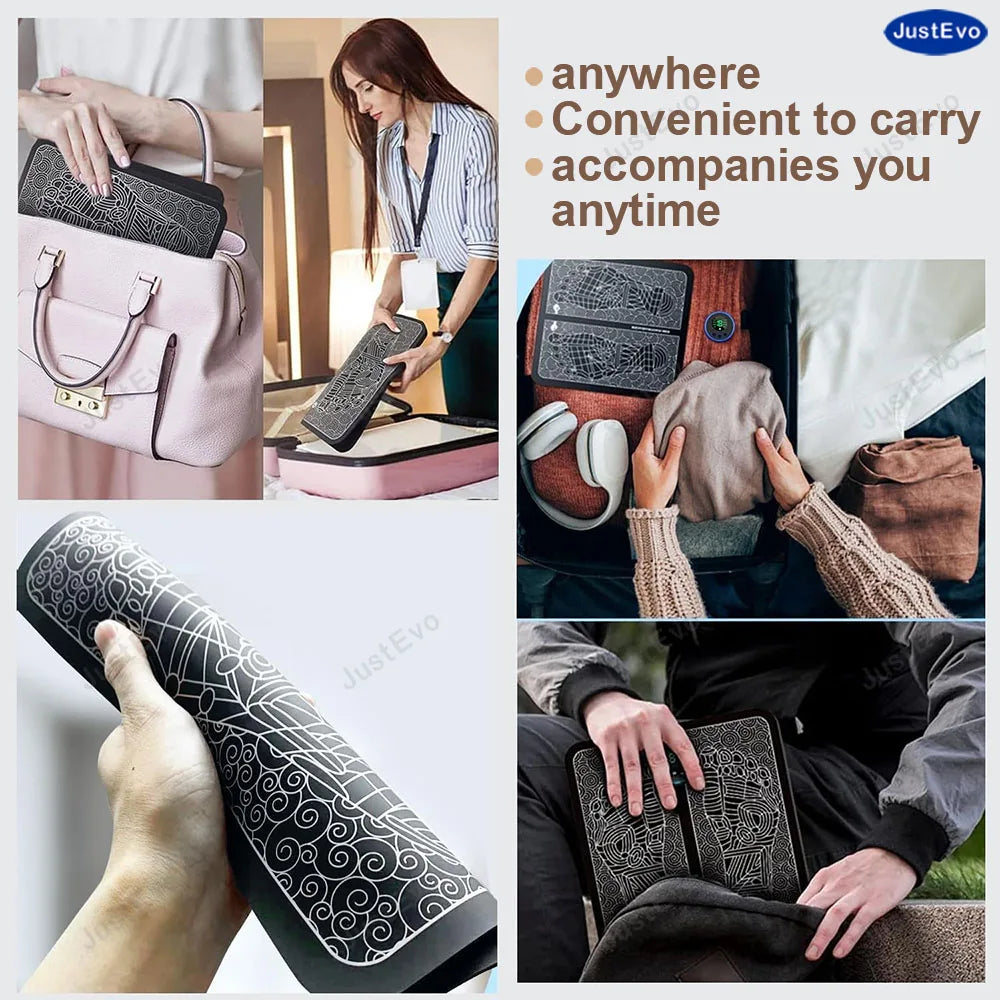 JuatEvo Foot Massage Mat, Foot Massager, PP Plastic, PU Cushion, Soft & Skin-Friendly, Lightweight Design, Dark Tone.TJ-P1