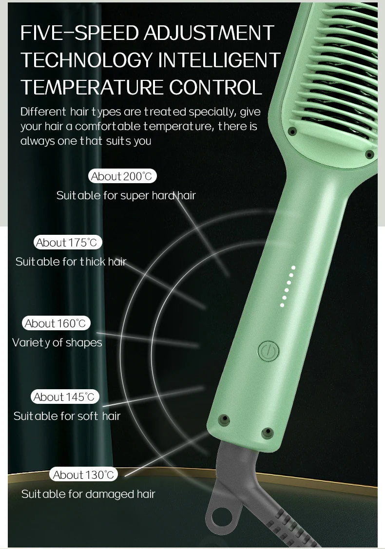 KSKIN Top Hot Sale Hair Straightener 2 in 1 Mini Brush Multifunctional Professional Hair Flat Iron Hair Comb