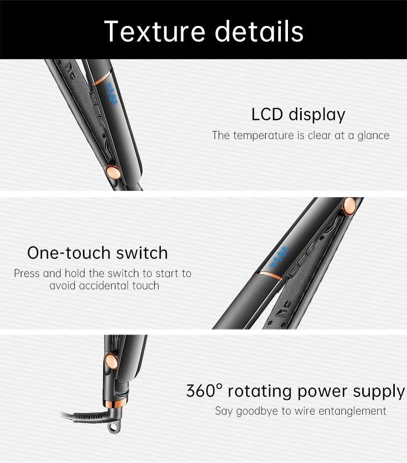 VGR Electric Hair Brushes Ceramics Curling Iron Black Dryer And Straightening Brush Hair Styling Brush 45