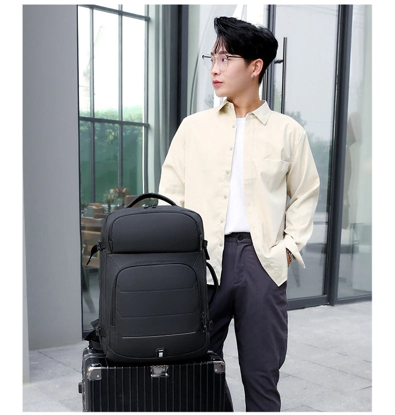 Expandable Men‘s 17 Inch Laptop Backpacks Waterproof Notebook Bag USB Schoolbag Sports Travel School Bag Pack Backpack For Male