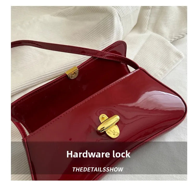 Women's Vintage Faux Oiled Leather Flap Decor Shoulder Underarm Bag, Buckle Baguette Tote Bag Suitable for Dating, Outing, Party