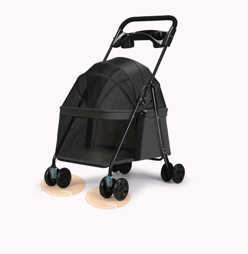 Pet Strollers Cart Cat Dog Small Dog Cat Teddy Cart Out Lightweight Folding Pet Products