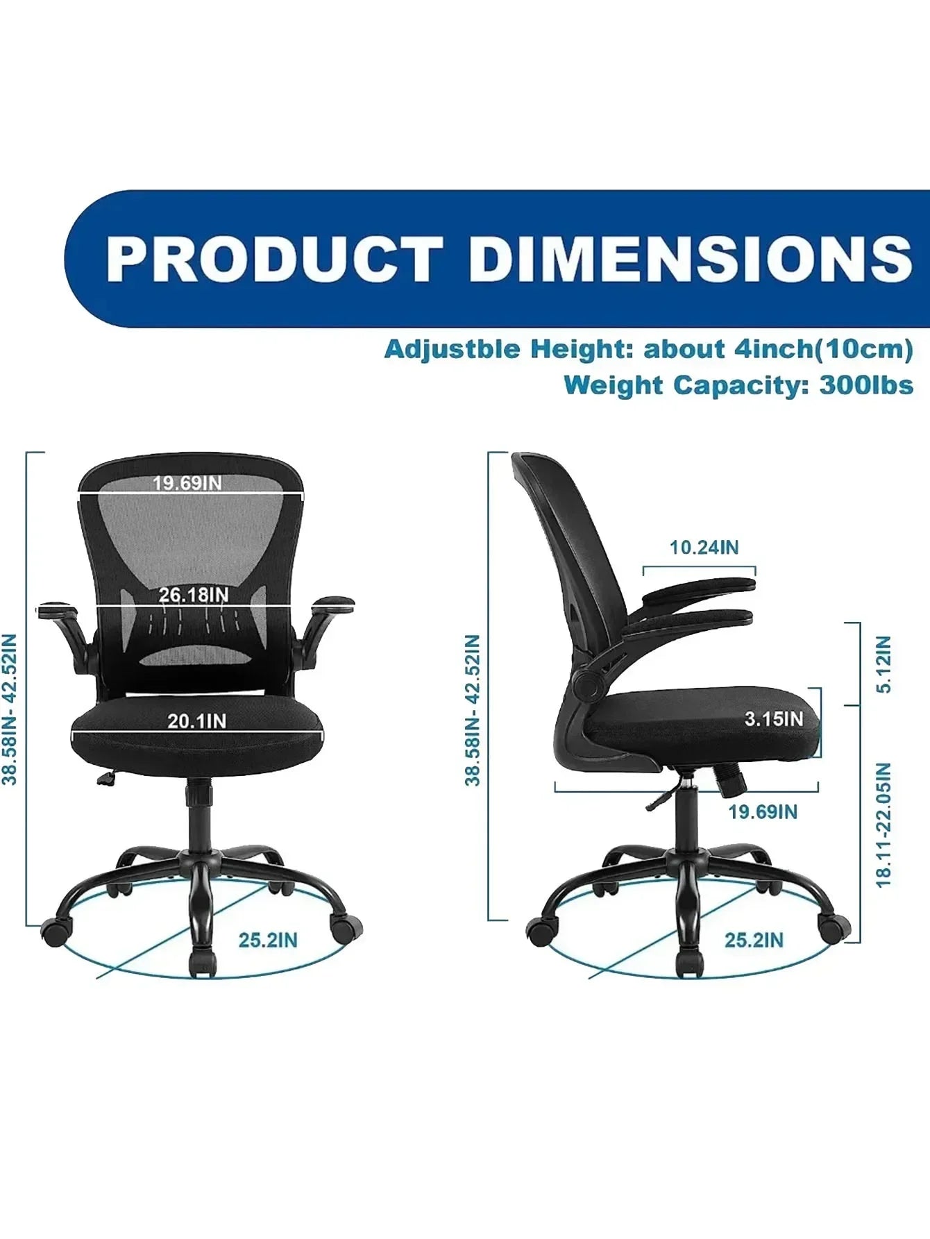Breathable Office Gaming Chair Ergonomic Elastic Sponge Computer Desk Chair 3D Breathable Mesh Fabric Home and Office Furniture