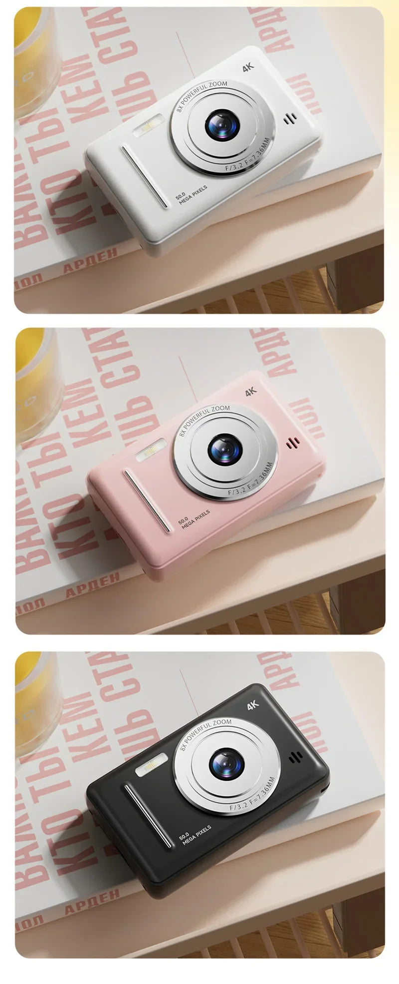 Xiaomi 4k Digital Camera Retro CCD Portable Camera 50 Million Pixels Auto Focus Entry-level Camera Dual Camera Flash Student CCD