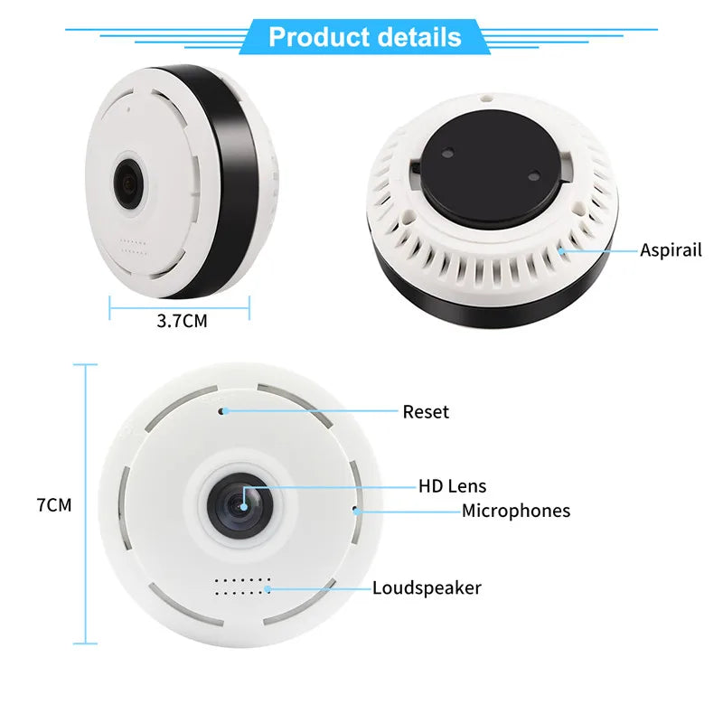 360 Panoramic WIFI Camera V380 Pro Two Ways AUDIO Smart Home Security Protection MINI Surveillance Wireless Camera 5MP
