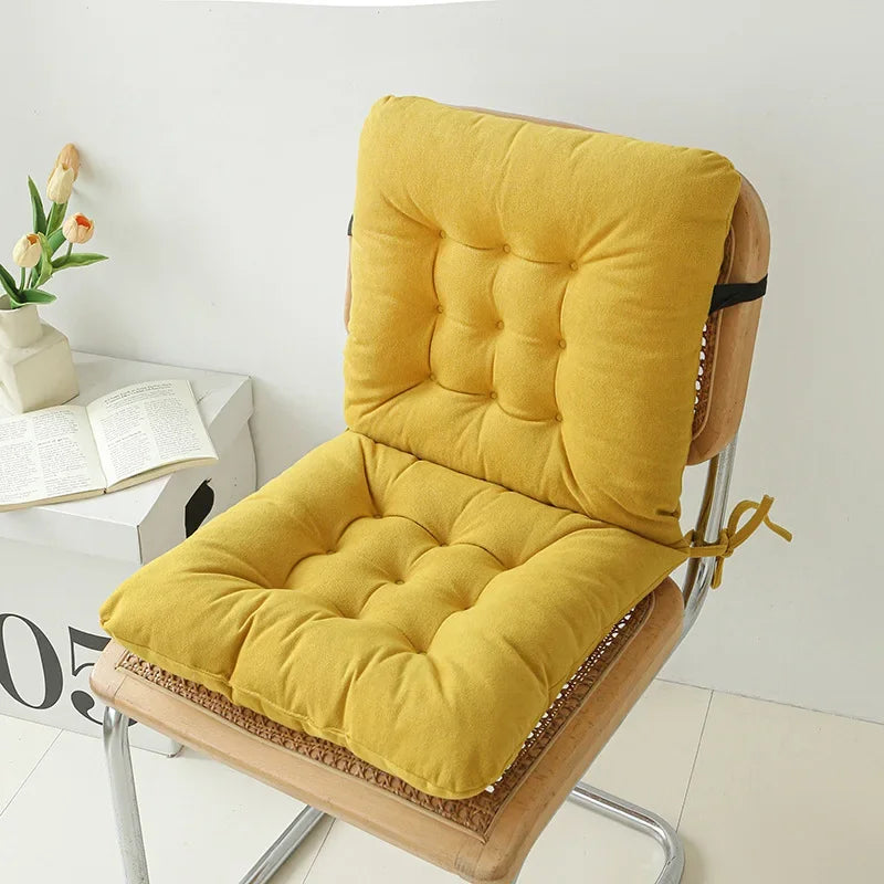 2025 new chenille one-piece chair cushion solid color sedentary bay window backrest cushion office chair cushion