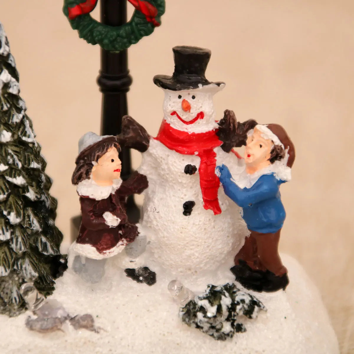 LED Light-emitting Christmas Decorative Ornaments Small House Micro Landscape Christmas Snowman Street Lamp Ornaments Xmas Gifts