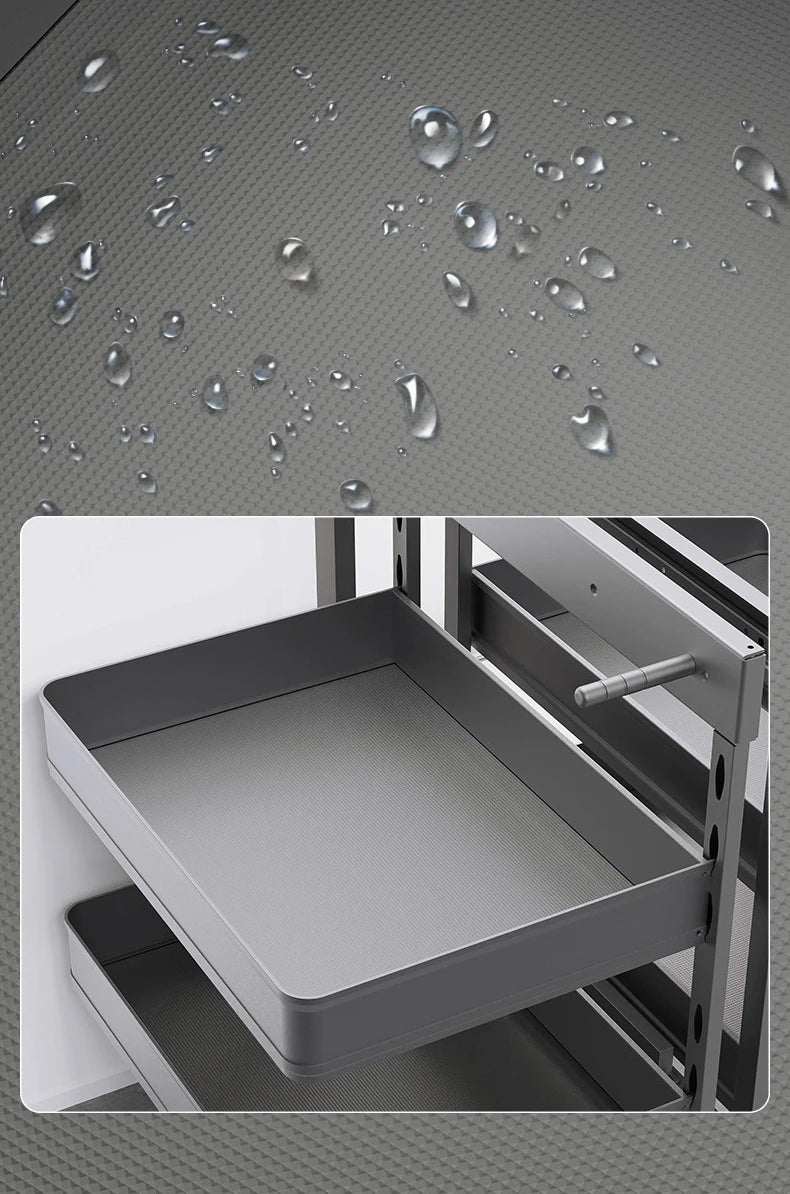 Sliding Kitchen Cabinet Storage Metal Cabinets Organizers Large Removable Spice Drawer Household Narrow Auxiliary Furniture