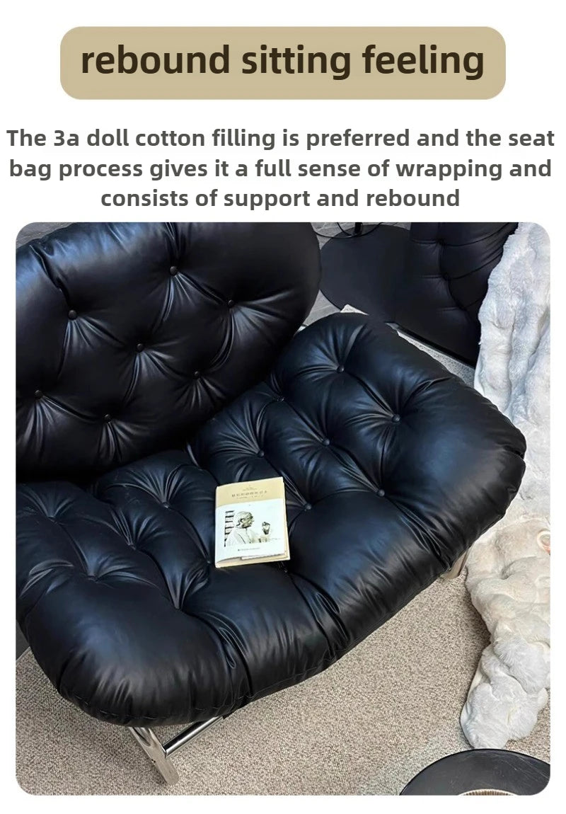 Leather Single Living Room Armchair Adjustable Recliner Chairs Comfortable Backrest Chair Light Luxury Living Room Furniture