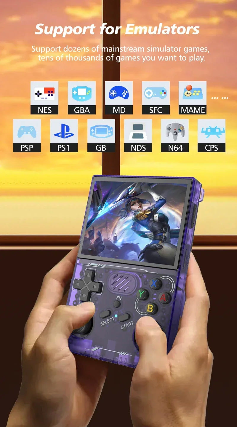 R36S updated R36XX Retro Handheld Game Console Linux ARKOS 3.5Inch IPS Screen Portable Pocket Video Player  Wi-Fi Games Kid Gift