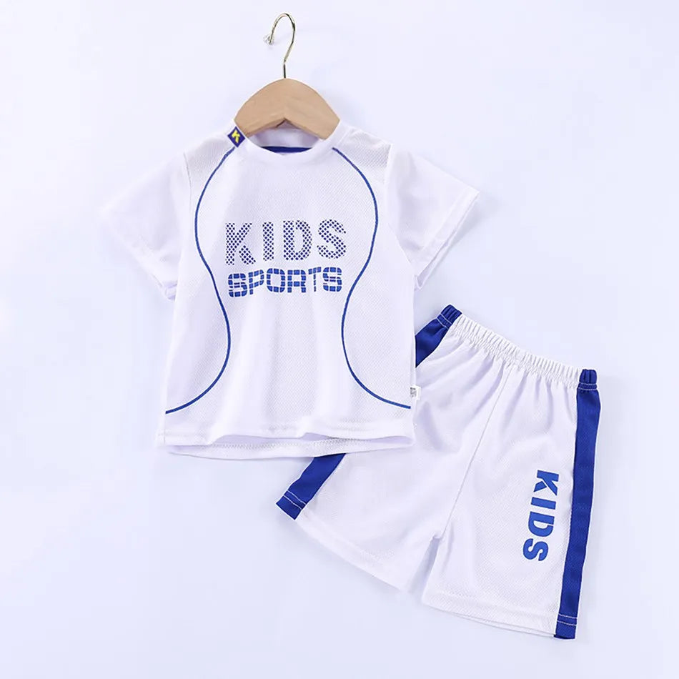 Children Summer Short Sleeve Football Basketball Suit Clothing Set Boy Girl Jersey Quick Drying Breathable Kids Sports Wear
