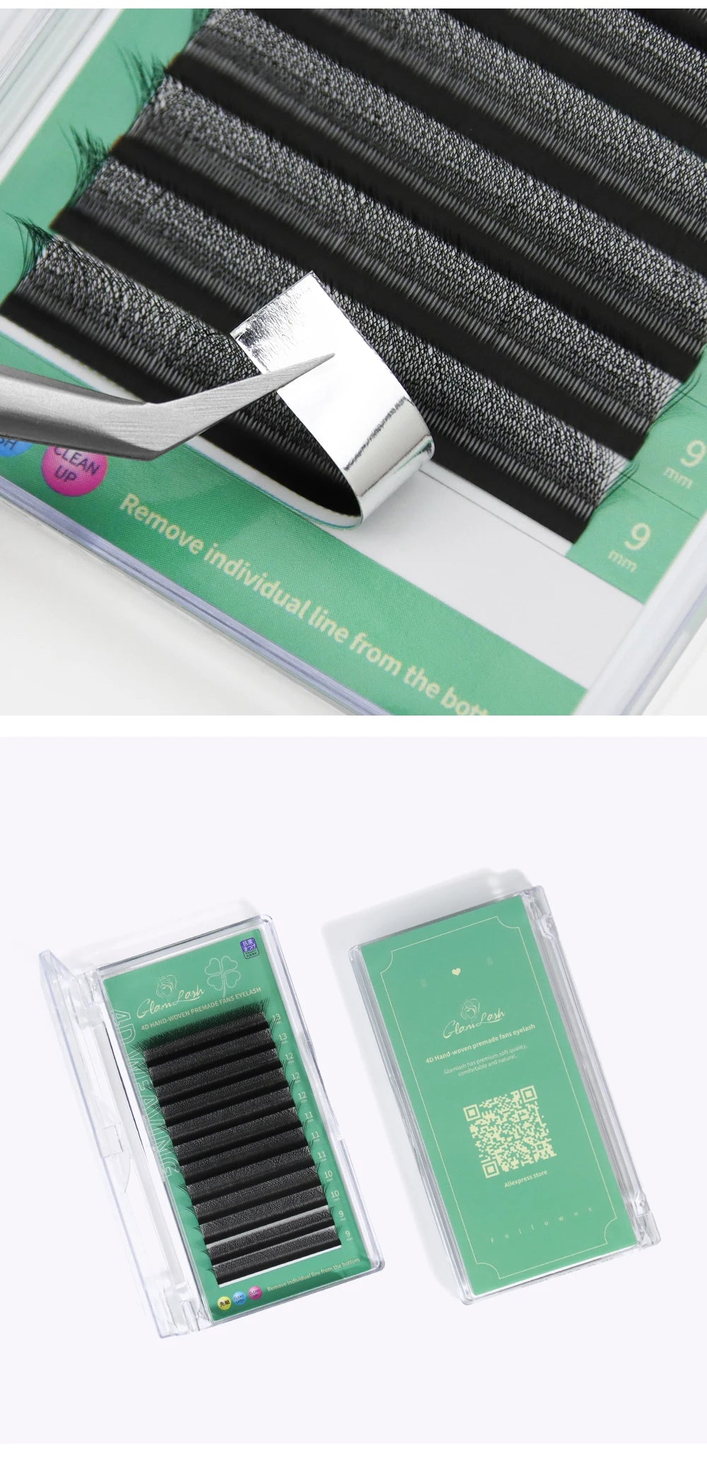 GLAMLASH 4D5D W Shaped Eyelash Extension Premade Volume Fans W Style Lashes Faux Mink Soft Easy Faning Natural Lashes