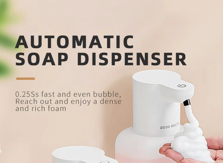 New Wall Mounted Automatic Soap Dispenser Foam Smart Hand Washing Machine 500ml Liquid Rechargeable Bathroom Induction Sensor