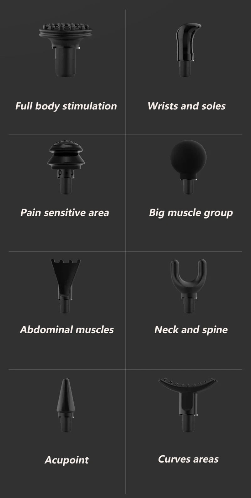 12MM  Mini Fascia Gun Massage Head  Universal Type