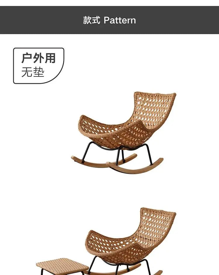 Outdoor Rattan, Recliner, Rocking Chair, Balcony, Outdoor, Courtyard, Leisure, Chair, Lazy, Sofa, Living Room, Sleepable
