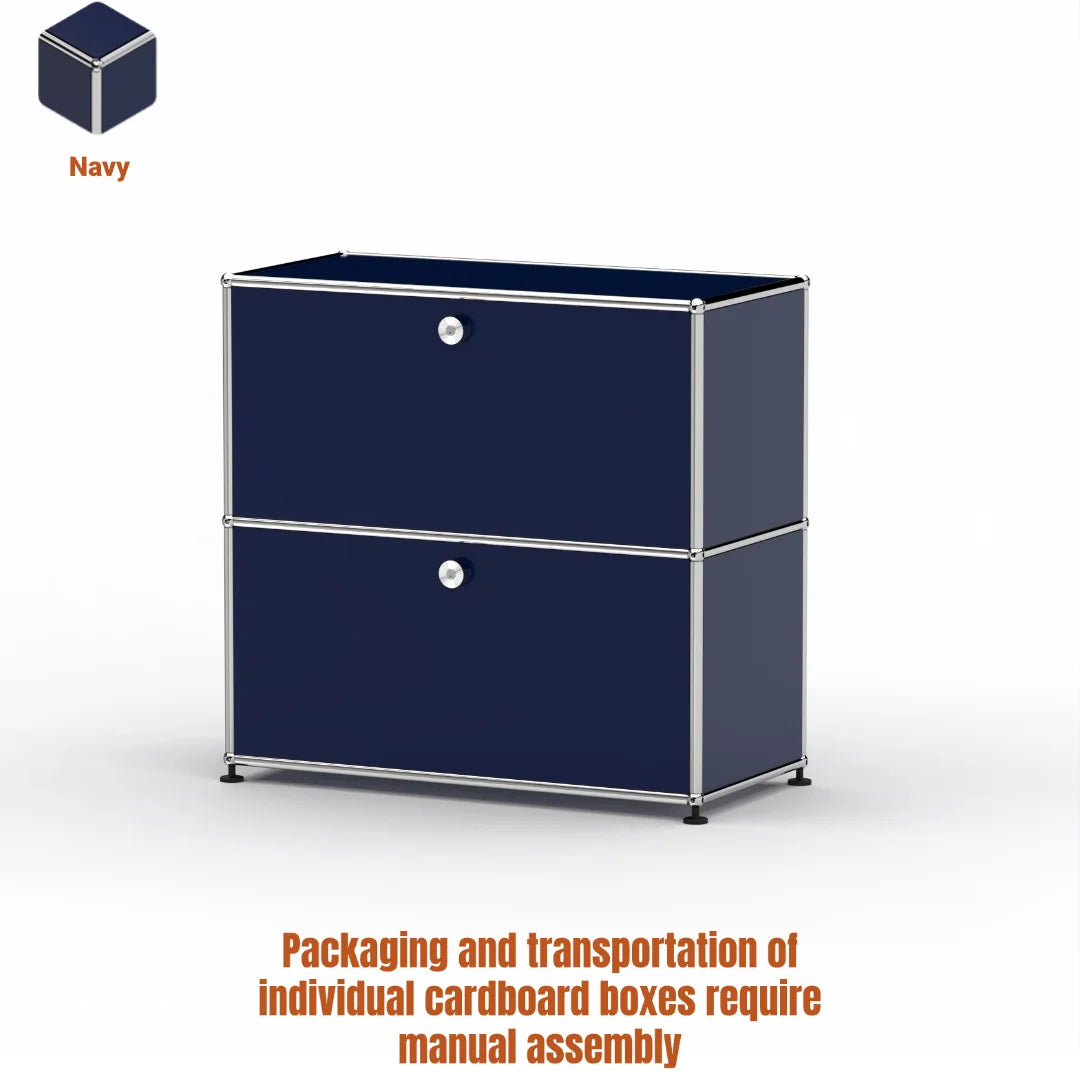 Modern Steel Flip Door Cabinet｜2-Tier Modular Storage Unit｜Custom Color Metal Organizer for Entryway, Living Room or Office